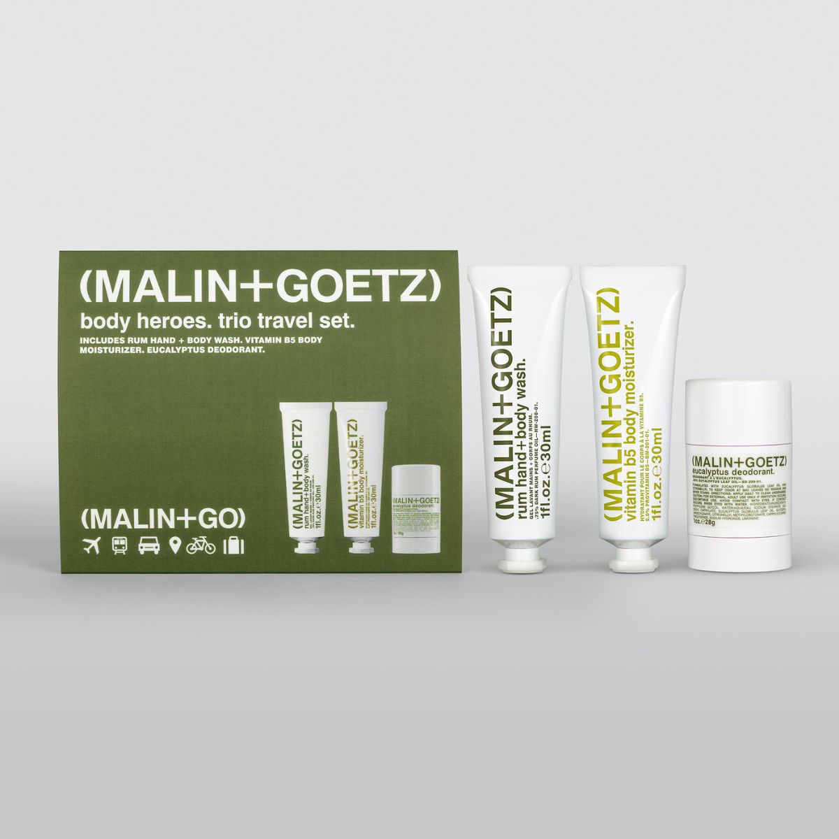 Malin + Goetz Body Heroes Trio Travel Set