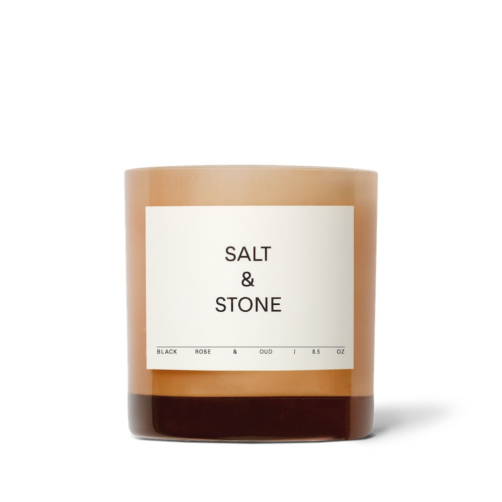 Salt & Stone Scented Candle - Black Rose & Oud